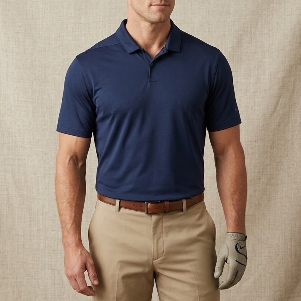 Nike Golf Dri-Fit Polo Shirt Men's Sz XL. Blue Navy Performance Sport Preppy